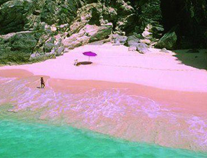 Розовый пляж Багамских островов