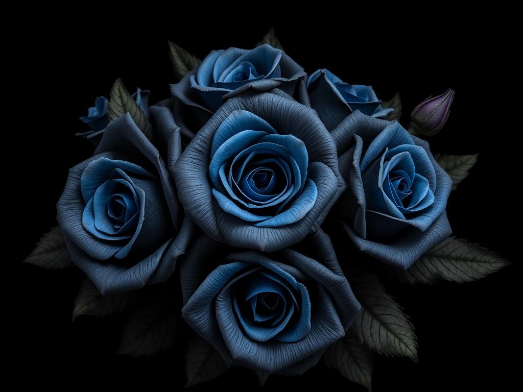 Black and blue rosesфото
